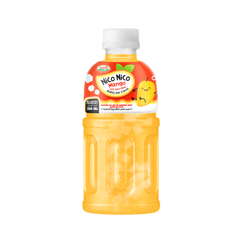 Mango juice with nata de coco jelly