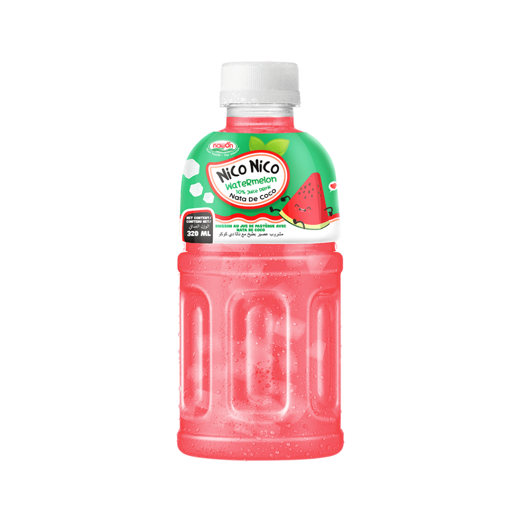 Watermelon juice with nata de coco jelly